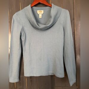 Vintage 80’s Talbots Pale Blue Merino Wool Cowl Neck Sweater sz. S